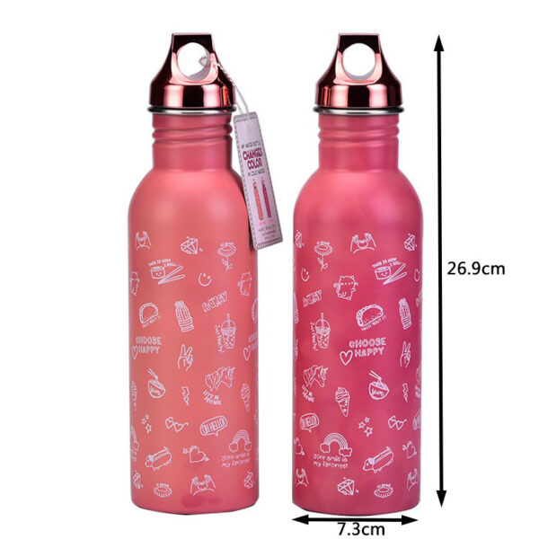 Single-Layer Stainless Steel Color-Changing Sports Bottle - Image 2