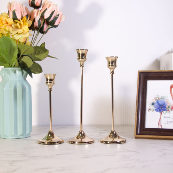 Nordic Electroplated Candle Holder, Romantic Wedding Decor - Image 4