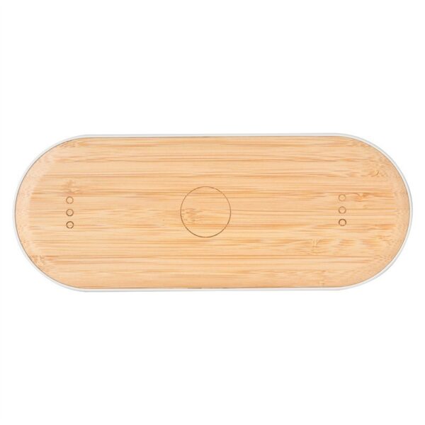 15W Bamboo 3-in-1 Wireless Charger for iPhone, Watch, Earbuds - Image 3