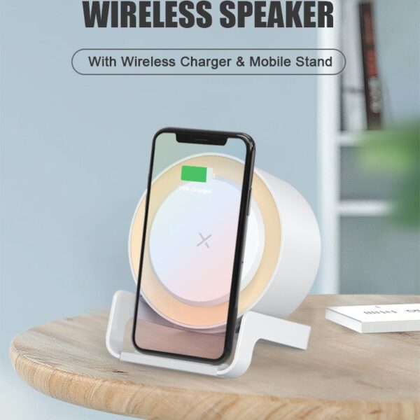 2024 Wireless Charger Stand with LED Logo & Bluetooth Speaker - Image 6