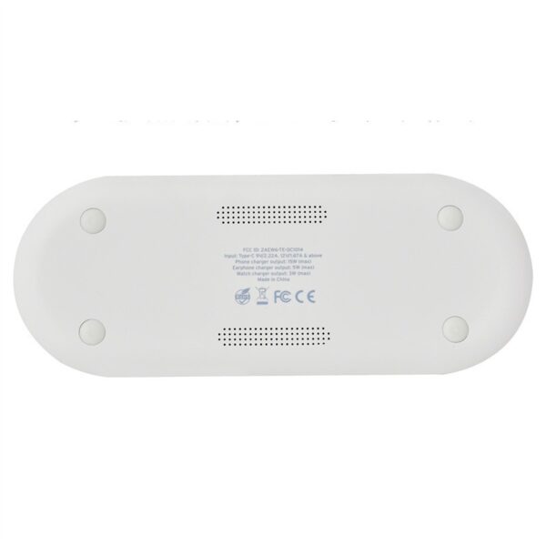 15W Bamboo 3-in-1 Wireless Charger for iPhone, Watch, Earbuds - Image 4