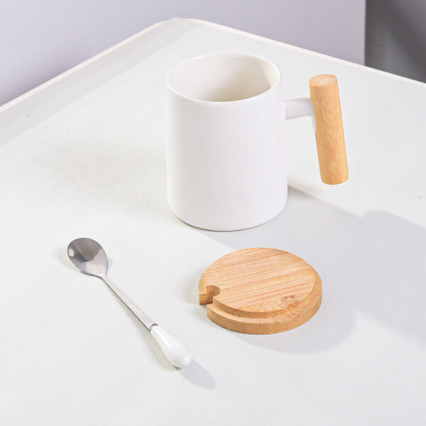 Nordic 55°C Ceramic Mug with Wooden Handle - Heated Coffee Cup - Image 5