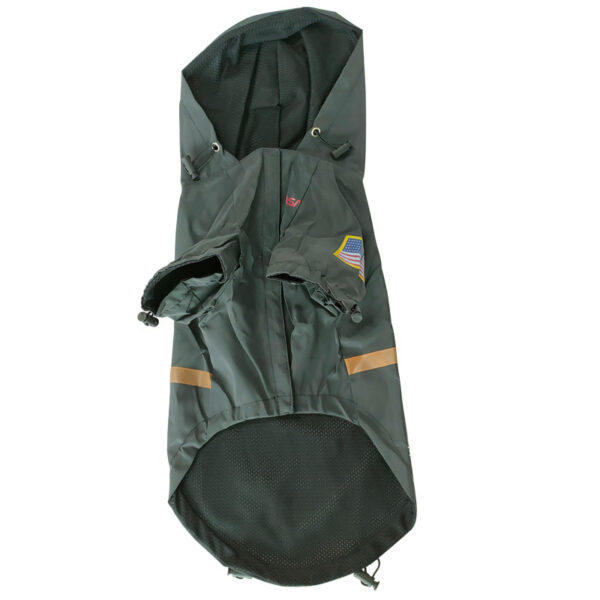 Reflective Black Windproof Rain Jacket for Large Dogs - Image 4