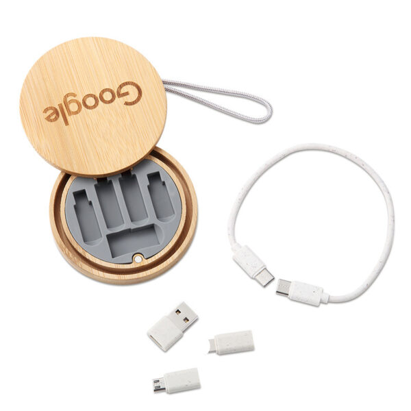 60W Bamboo Multi-Function Charger & Cable Organizer - Image 4