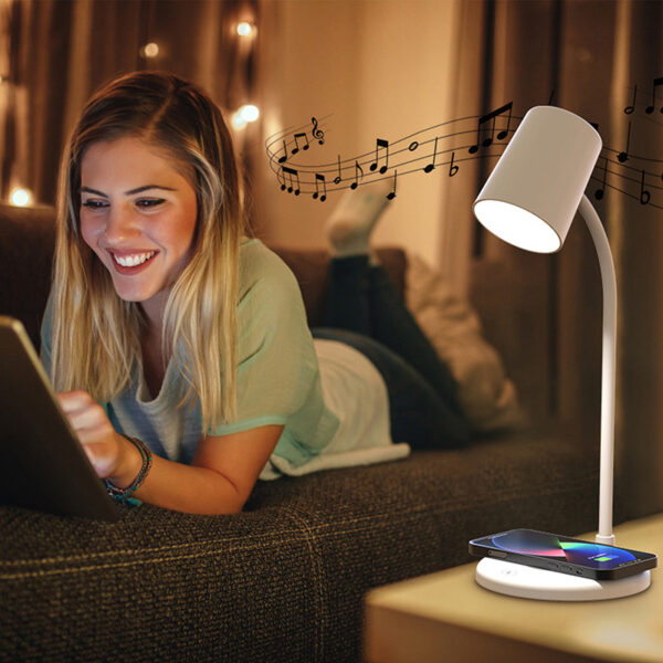 10W LED Desk Lamp Bluetooth Speaker Wireless Charger - Image 6