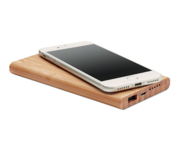 5000mAh Eco-Friendly Bamboo Power Bank | Wooden Charger - Image 2