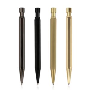 Press Ballpoint Pen: Brass, Hexagonal, Business Gift