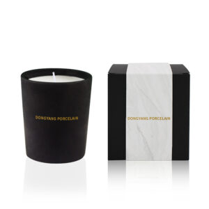 Custom Black Ceramic Candle Jars with Wooden Lids - Set
