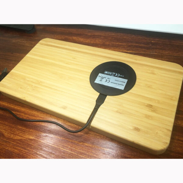 Eco-Friendly Bamboo Wireless Charging Tray | 3-in-1 Organizer - Image 3