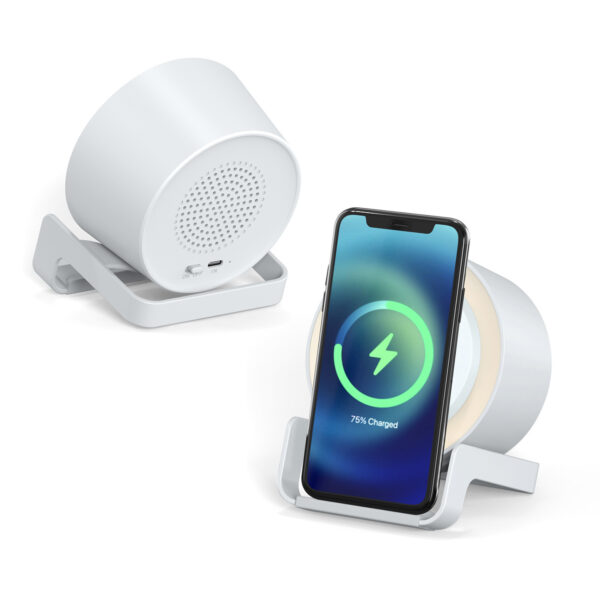 2024 Wireless Charger Stand with LED Logo & Bluetooth Speaker - Image 2