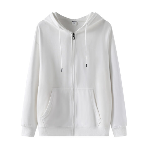 300g Cotton Drop Shoulder Hoodie: Zip-Up Loose Fit Jacket - Image 2