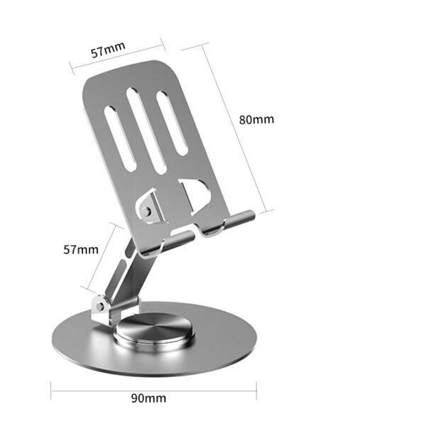 Portable Metal Phone Stand: Foldable, Rotating, Desktop Holder - Image 3