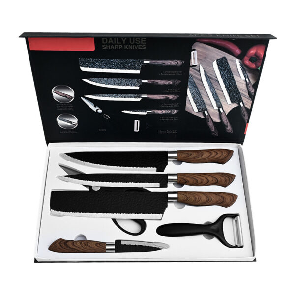 Hammered 6-Piece Forged Stainless Steel Knife Set