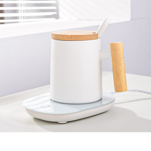 Nordic 55°C Ceramic Mug with Wooden Handle - Heated Coffee Cup - Image 6