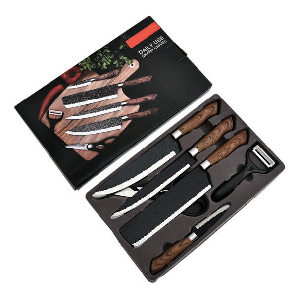 Hammered 6-Piece Forged Stainless Steel Knife Set - Image 5
