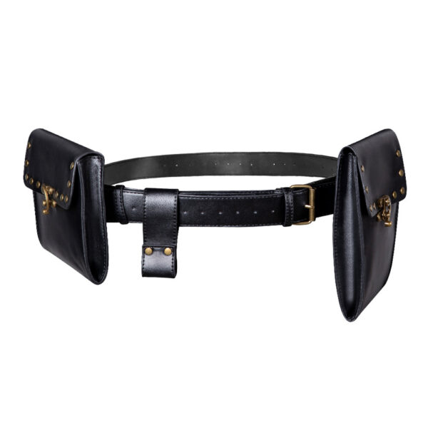 Vintage Punk Mini Waist Bag: Brown, Outdoor Phone Pouch - Image 7