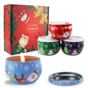 Soy Wax Scented Candle Gift Set | 4-Pack for Christmas