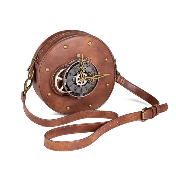 Vintage Punk Mini Waist Bag: Brown, Outdoor Phone Pouch - Image 4