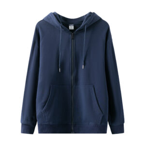 300g Cotton Drop Shoulder Hoodie: Zip-Up Loose Fit Jacket