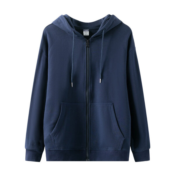 300g Cotton Drop Shoulder Hoodie: Zip-Up Loose Fit Jacket