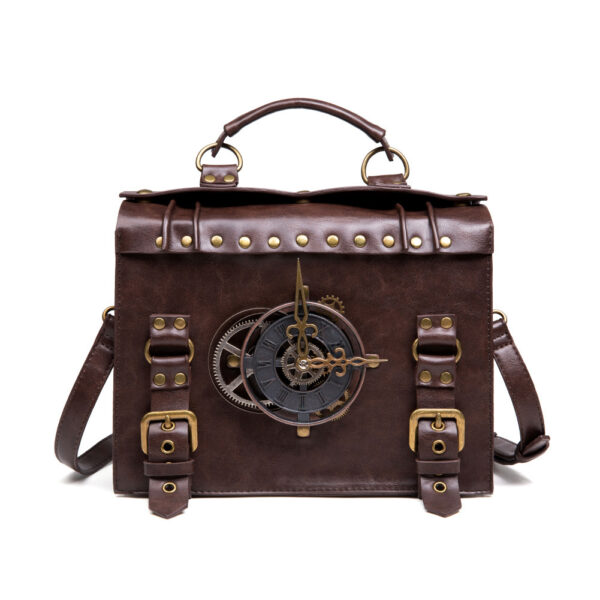 Vintage Punk Mini Waist Bag: Brown, Outdoor Phone Pouch - Image 3