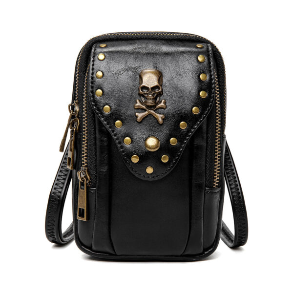 Vintage Punk Mini Waist Bag: Brown, Outdoor Phone Pouch - Image 2
