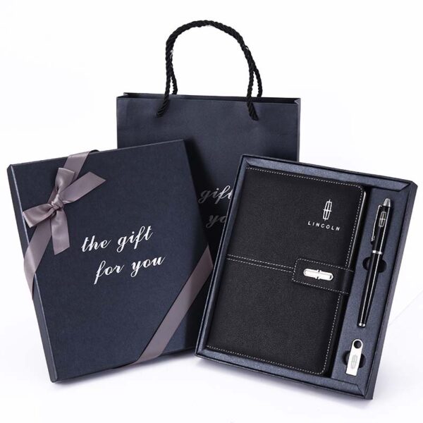 A5 Leather Notebook Gift Set with Magnetic Closure - Image 2