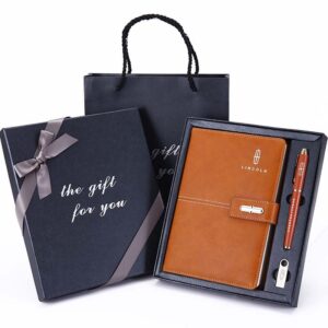 A5 Leather Notebook Gift Set with Magnetic Closure