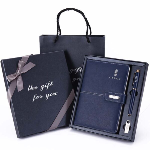 A5 Leather Notebook Gift Set with Magnetic Closure - Image 4