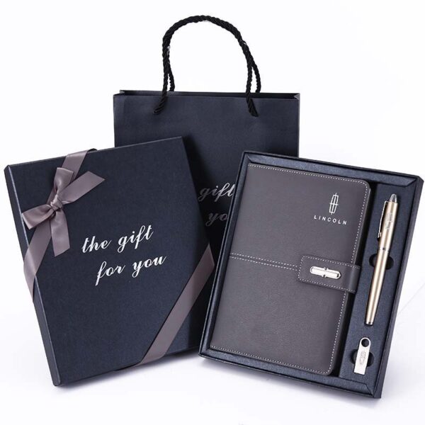 A5 Leather Notebook Gift Set with Magnetic Closure - Image 3