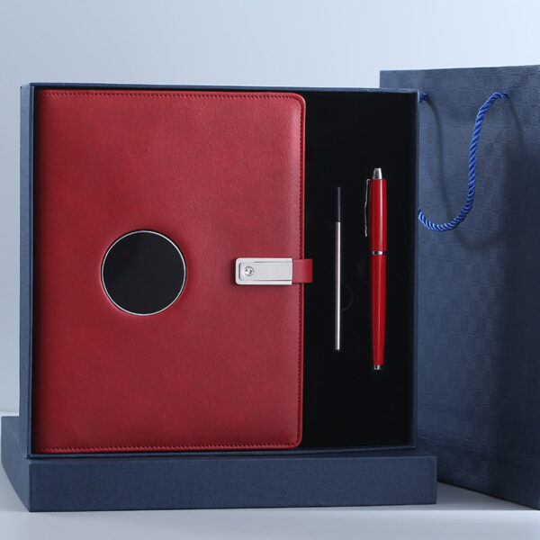 A5 Leather Power Notebook Gift Set with Wireless Charger - Image 7