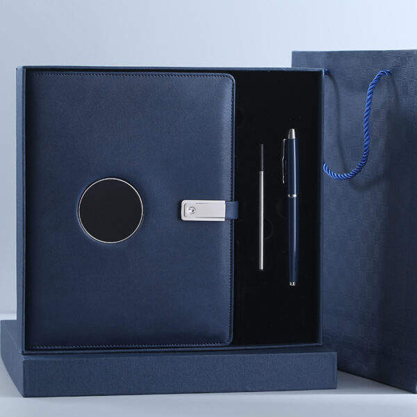 A5 Leather Power Notebook Gift Set with Wireless Charger - Image 6