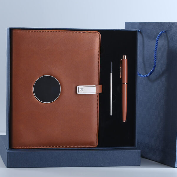 A5 Leather Power Notebook Gift Set with Wireless Charger - Image 5