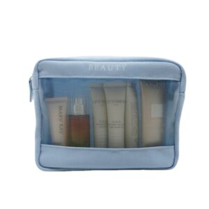 OEM Nylon Mesh Zipper Bag RPET Canvas Toiletries Pouch