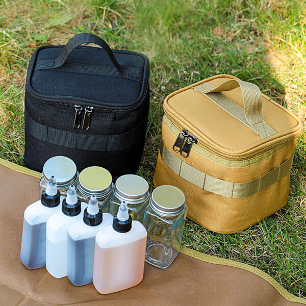 Portable Outdoor Picnic BBQ Seasoning Set with Glass Bottles - Image 5