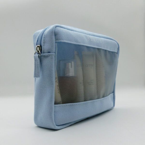 OEM Nylon Mesh Zipper Bag RPET Canvas Toiletries Pouch - Image 3