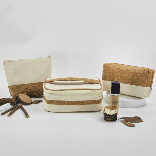 ECO Cork Cotton Makeup Bags for Travel - Image 2