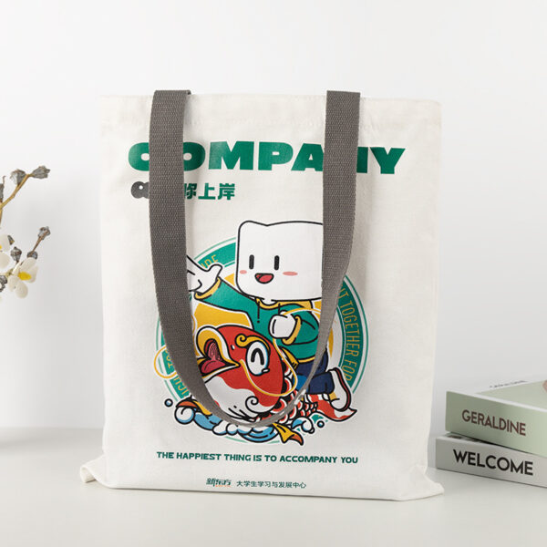 Custom Eco-Friendly Organic Cotton Reusable Tote Bags - Image 3