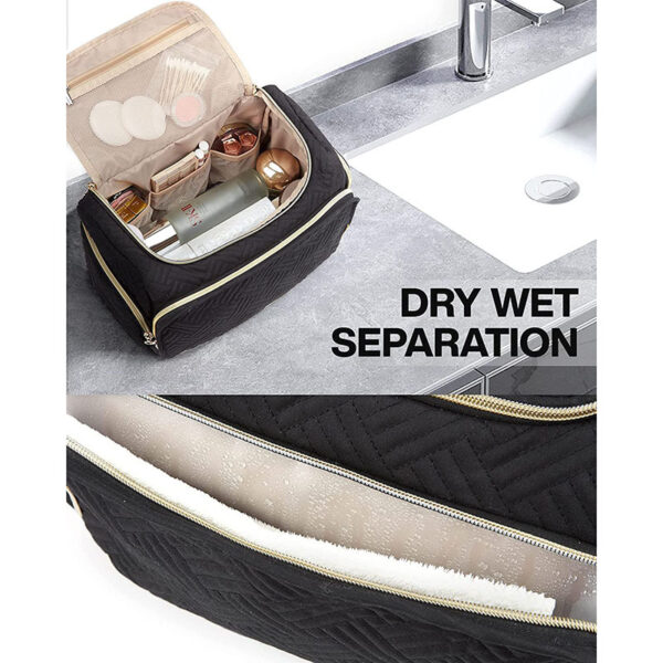 RPET Cotton Cosmetic Bag  Wet/Dry Separation Pouch - Image 6