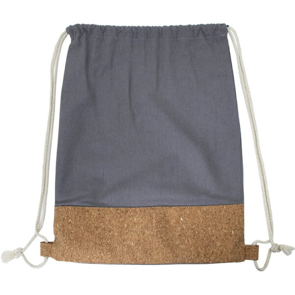 Custom Logo Outdoor Drawstring Canvas & Cork Backpack - Image 3