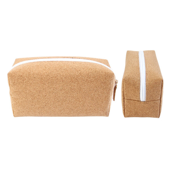 Cork Cotton Zipper Cosmetic Bag Pouch Organizer - Image 4