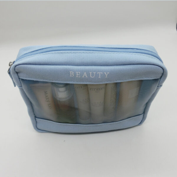 OEM Nylon Mesh Zipper Bag RPET Canvas Toiletries Pouch - Image 4
