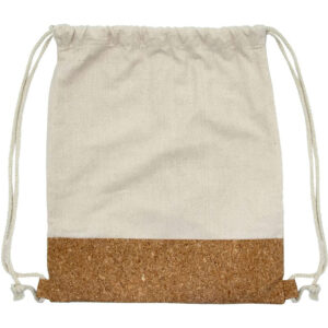 Custom Logo Outdoor Drawstring Canvas & Cork Backpack