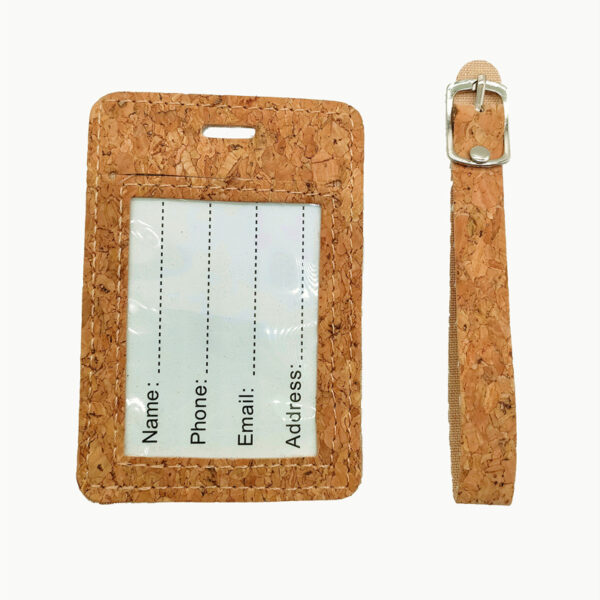 Custom Cork Luggage Tag - Sublimation PU Leather - Image 2
