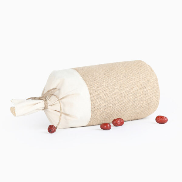 Round Cotton & Jute Drawstring Grain Storage Bag - Image 2