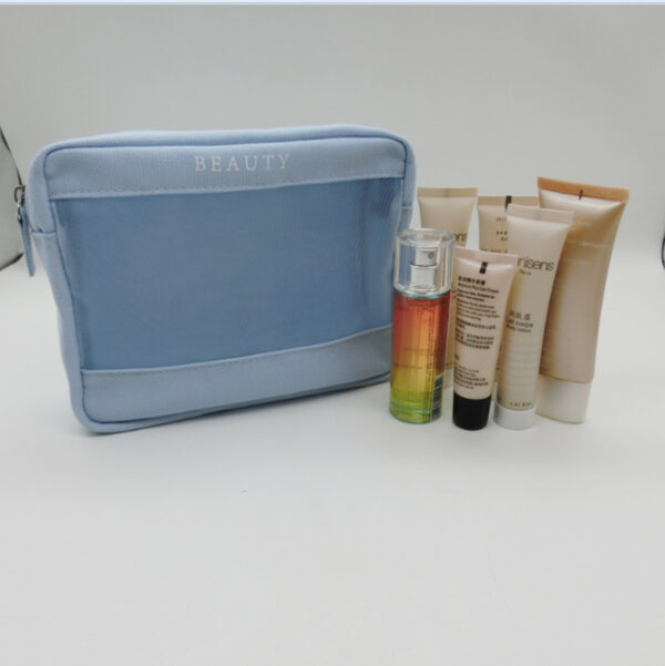 OEM Nylon Mesh Zipper Bag RPET Canvas Toiletries Pouch - Image 2