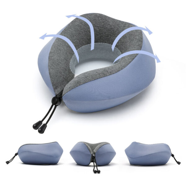 Memory Foam Travel Neck Pillow Set with Accessories & Bag - Image 3