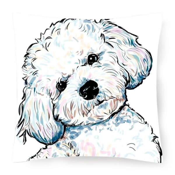 Cartoon Dog Pillow Case - Cute Hand-Painted Linen - Image 7