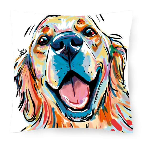 Cartoon Dog Pillow Case - Cute Hand-Painted Linen - Image 6