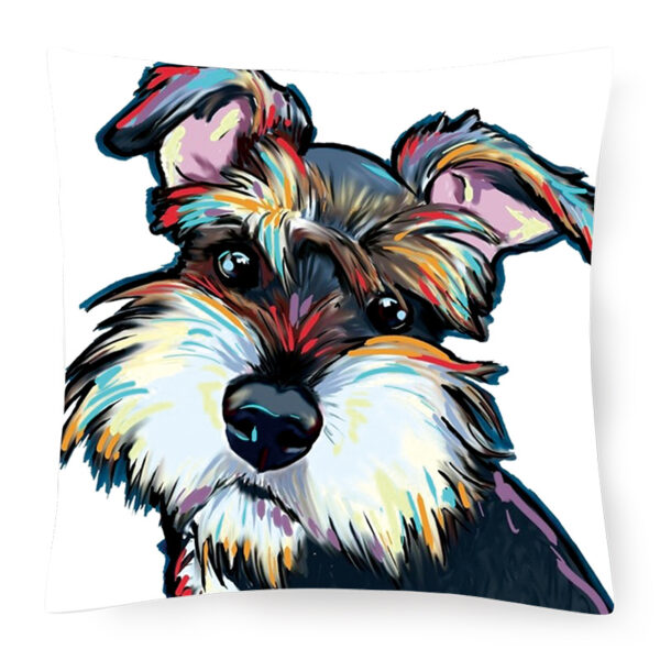 Cartoon Dog Pillow Case - Cute Hand-Painted Linen - Image 3